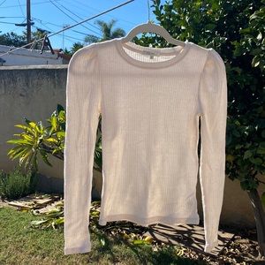 Z Supply oatmeal colored poof sleeve rubbed long sleeve, size XS